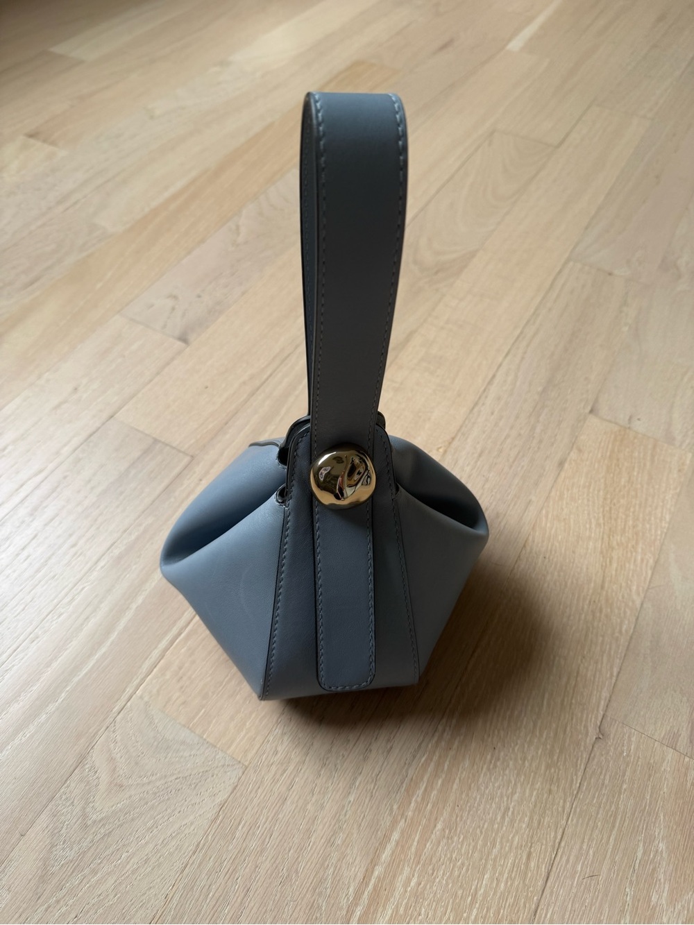 Madewell The Sculpted Metal Wristlet Bag in Blue